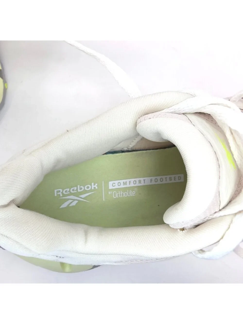 Reebok Zig Dynamica Sneakers Shoes Womens 7 Beige Green Comfort Footbed Athletic